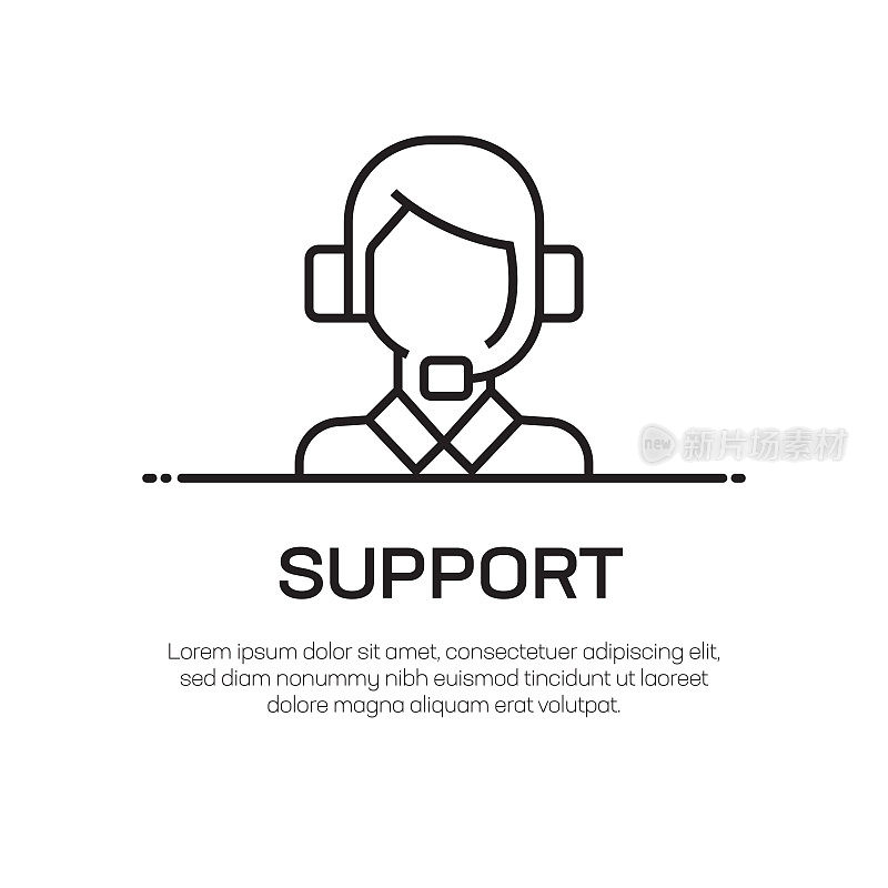 Support Vector Line Icon - Simple Thin Line Icon, Premium Quality Design Element